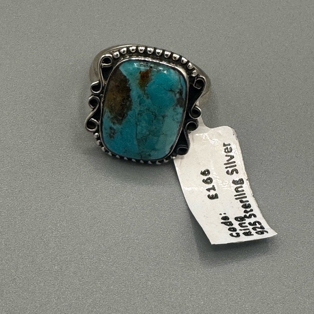 Mojave Turquoise Sterling Silver Ring Sz 9 Statement Boho Southwest - Picture 2 of 7